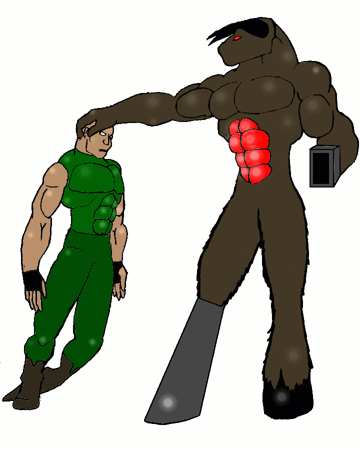 A pic of the Cyber Demon fighting a human...an excellent piece of work by Emperor!